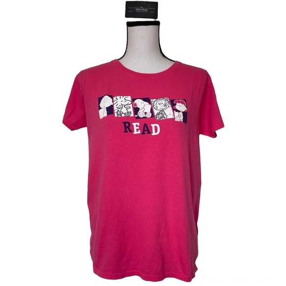 Peanuts Collection Read Pink Tee Shirt Size M - Picture 1 of 11